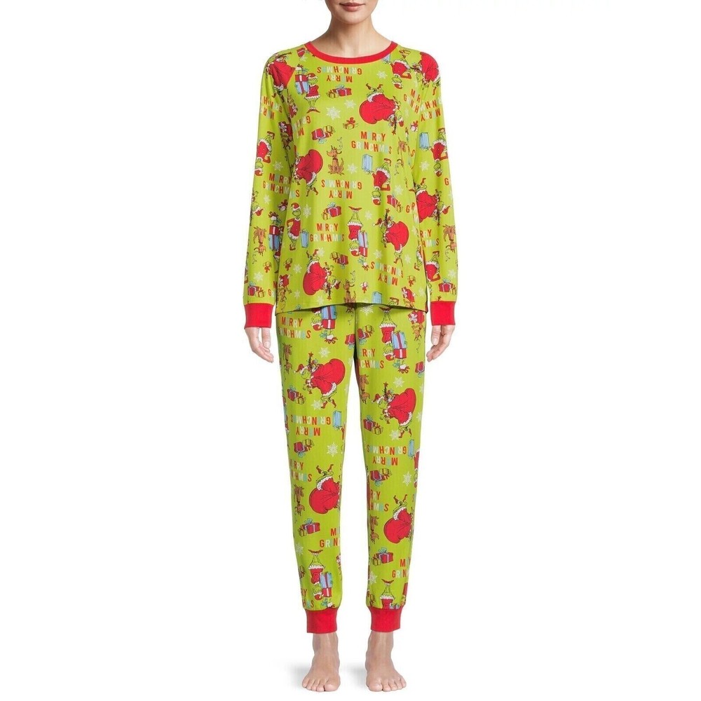 Dr. Seuss How The Grinch Stole Christmas Holiday Pajama Set Women's XL